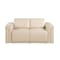 Homeroots 65in Cream and Black Italian Leather Power Reclining Loveseat 720490 - alternate 1
