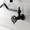 Kingston Brass Wall Mount Pot Filler Faucet, Matte Black KS2100RX - alternate 2