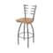Holland Bar Stool Co 410 Jackie Stainless Steel 36in Swivel Bar Stool with Medium Oak Seat 41036SSMedOak - alternate 1