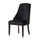 Homeroots Set of Two Tufted Black and Espresso Upholstered Velvet Dining Side Chairs 543537 - alternate 2