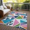 Homeroots 9' X 12' Dark Blue Green And Pink Geometric Washable Indoor Outdoor Area Rug 600412 - alternate 3