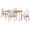 Baxton Studio Hudson 5-Piece Dining Set, Natural and White 261-14269-13280-ZORO - alternate 1