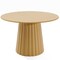 Homeroots 46" Brown Solid Wood Pedestal Base Round Top Dining Table 721007 - alternate 1