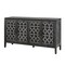 Homeroots 65" Charcoal Distressed Wood Sideboard with Four Doors 568410 - alternate 2