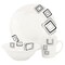 Gibson Home Black Squares 12 Piece Round Fine Ceramic Dinnerware Set in White 142756.12 - alternate 3