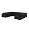 Homeroots Black Leather Modular U Shaped Eight Piece Corner Sectional 643955 - alternate 2
