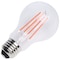Satco 8 Watt LED A19 Straight Filament Red Light Glass 120 Volt S14384 - alternate 2