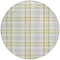 Homeroots 8' Yellow And Gray Round Plaid Washable Indoor Outdoor Area Rug 601376 - alternate 2