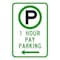 Sign Solutions Usa Parking Sign, 12 in W, Aluminum Sign, White DUS10DWT1218R7-21L - alternate 1