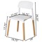 Fabulaxe Modern Plastic Dining Chair Open Back with Beech Wood Legs, White Set of 4 QI004222.WT.4 - alternate 2