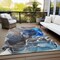 Homeroots 10' X 14' Blue Abstract Washable Non Skid Indoor Outdoor Area Rug 559657 - alternate 2