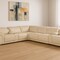Homeroots Beige Italian Leather Modular L Shaped Eight Piece Corner Sectional With Console 534850 - alternate 1