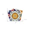 Homeroots 5" X 5" Blue And Yellow Mosaic Peel And Stick Removable Tiles 400061 - alternate 3