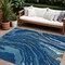Homeroots 9' X 12' Navy Blue Gold And Copper Abstract Washable Indoor Outdoor Area Rug 600244 - alternate 1