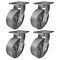Hyw Products Heavy Duty Caster Set 6in Steel Wheels, 4 Swivel, 4PK 40-60S-A1-SS-4 - alternate 1