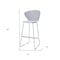 Homeroots Set of Two 30" Gray Heavy Duty Plastic and Metal Low Back Bar Height Bar Chairs, 2PK 555095 - alternate 2