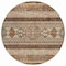 Homeroots 8' Chocolate And Gray Round Southwestern Washable Indoor Outdoor Area Rug 582814 - alternate 2