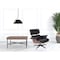 Homeroots 35" Black and Brown Genuine Leather Tufted Swivel Lounge Chair With Ottoman 526376 - alternate 3