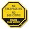 Signmission No Trespassing No Soliciting Police, 10 inch X 10 inch, Aluminum Metal Signs, 2PK OC-A-2PACK-10-102 - alternate 1
