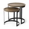 Homeroots Set of Two Brown and Black Solid Wood and Iron Round Nested Tables, 2PK 605367 - alternate 2
