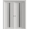 Sartodoors Sliding Closet Bypass Doors 64 x 84 inches, BASIC 4903 White with Black Glass, Rails Hardware Set BASIC4903DBD-WS-6484 - alternate 1