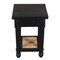 Homeroots 20" Black And Natural Solid Wood And Cane Square End Table With Shelf 571189 - alternate 2