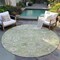 Homeroots 8' Artichoke Green Gray And Ivory Round Oriental Washable Indoor Outdoor Area Rug 598012 - alternate 2