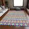 Homeroots 10' X 14' Blush Blue And Lime Green Quatrefoil Washable Indoor Outdoor Area Rug 583209 - alternate 3