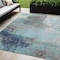 Homeroots 5' X 8' Teal Blue And Gray Abstract Washable Indoor Outdoor Area Rug 632036 - alternate 1