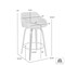Armen Living Alec 26" Counter Height Swivel Gray Faux Leather and Black Wood Bar Stool LCAEBABLGR26 - alternate 3