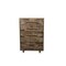 Homeroots 35" Brown Carved Geometric Solid Wood Five Drawer Dresser 661223 - alternate 1