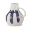 Homeroots 10" White And Blue Abstract Ceramic Amphora Jug Vase 608600 - alternate 1