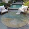 Homeroots 8' Artichoke Green Gray And Gold Round Abstract Washable Indoor Outdoor Area Rug 603061 - alternate 3