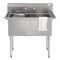 Koolmore 42 in. 16-Gauge 2-Compartment Commercial Sink with Backsplash, Bowl Dimensions 18''x18''x14'' KM-SB181814-N316 - alternate 1