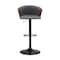 Homeroots Gray and Black Faux Leather with Metal Swivel Adjustable Height Bar Chair 534427 - alternate 2