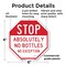 Signmission Stop Absolutely No Bottles No Excep, 6 Inch X 6 Inch, Plastic Sign OC-P-6-241 - alternate 2