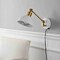 Jonathan Y Lisa 18" Swing Arm 1-Light Modern Midcentury Iron USB Charging Port LED Sconce, White/Brass Gold JYL1301A - alternate 3