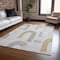 Homeroots 10' X 14' Silver And Gold Geometric Washable Indoor Outdoor Area Rug 618123 - alternate 2