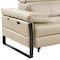 Homeroots 169" Beige Top Grain Leather Reclining Metal USB Sofa 720351 - alternate 2