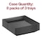 Smarty Had A Party 12" x 12" Black Square with Groove Rim Plastic Serving Trays (24 Trays), 24PK 7905-CASE - alternate 3
