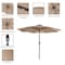 Villacera 9-Foot LED Outdoor Patio Umbrella with Base, Beige 83-OUT5420B - alternate 3