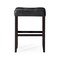 Homeroots Set of Two 31" Black Faux Leather and Solid Wood Backless Bar Height Bar Chairs 632421 - alternate 2