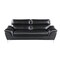 Homeroots 86" Black Leather Sofa With Silver Legs 329495 - alternate 1
