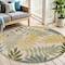 Homeroots 5' Green Yellow And Ivory Round Palm Leaf Indoor Outdoor Area Rug 548137 - alternate 3