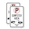 Signmission Dumpster Sign No Parking Dumpster Area Violators Towed , 12'' X 18'', Heavy Gauge Aluminum, 2PK A-1218-2PACK-24120 - alternate 1