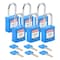 Brady Padlock, Keyed Different, Nylon, Blue, 1 1/2 in Shackle Height, 1 1/2 in Body Width, 6 No. of Keys SDPL-BLU-38ST-KD6 - alternate 1