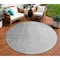 Homeroots 8' Gray And Silver Round Abstract Washable Indoor Outdoor Area Rug 588228 - alternate 1