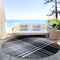 Homeroots 8' Black Gold And Gray Round Plaid Washable Indoor Outdoor Area Rug 596311 - alternate 2