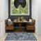 Homeroots 3' X 5' Navy Blue And Ivory Palm Leaf Indoor Outdoor Area Rug 554900 - alternate 2