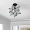 Jonathan Y Ava 14.5" 1-Light Farmhouse Bohemian Iron/Glass LED Semi Flush Mount, Black/Clear JYL9923A - alternate 2